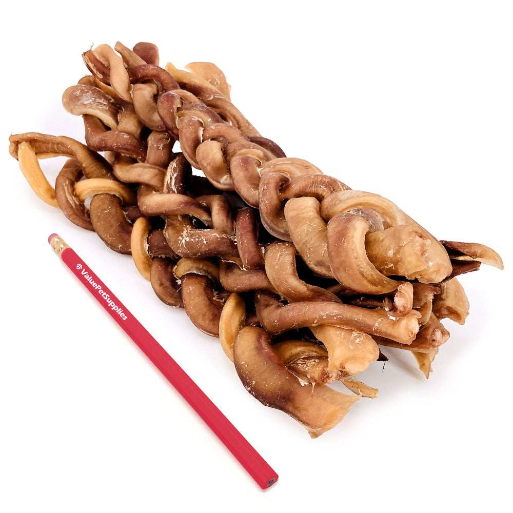 Braided Bully Sticks, Thick 12 Inch, 25 Count BULK PACK - All Natural Dog Treats, 100% Beef Pizzles, Single Ingredient Rawhide Alternative 