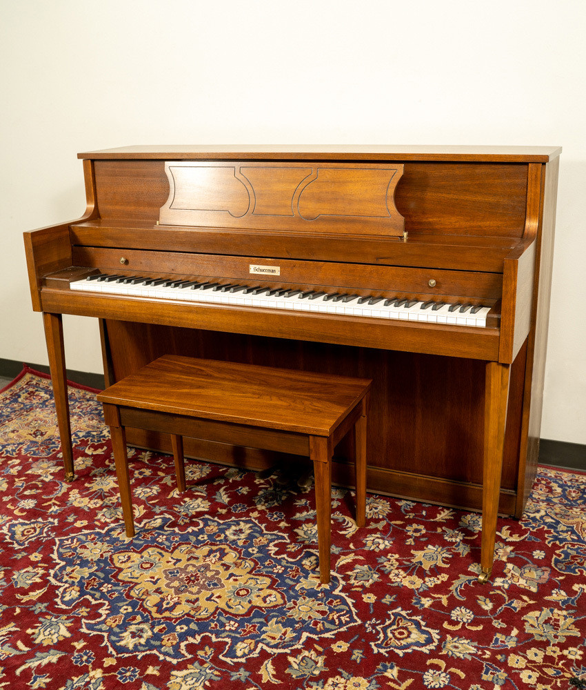 Schumann Upright Piano Satin Walnut SN: J14189