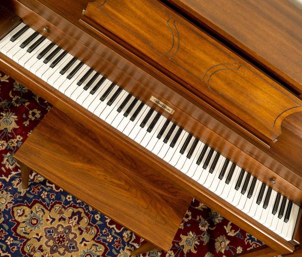 Schumann Upright Piano Satin Walnut SN: J14189