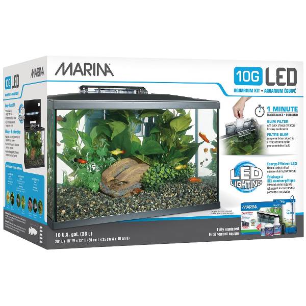 Marina LED Glass Aquarium Kit 10 Gallon, (OPEN BOX) - 