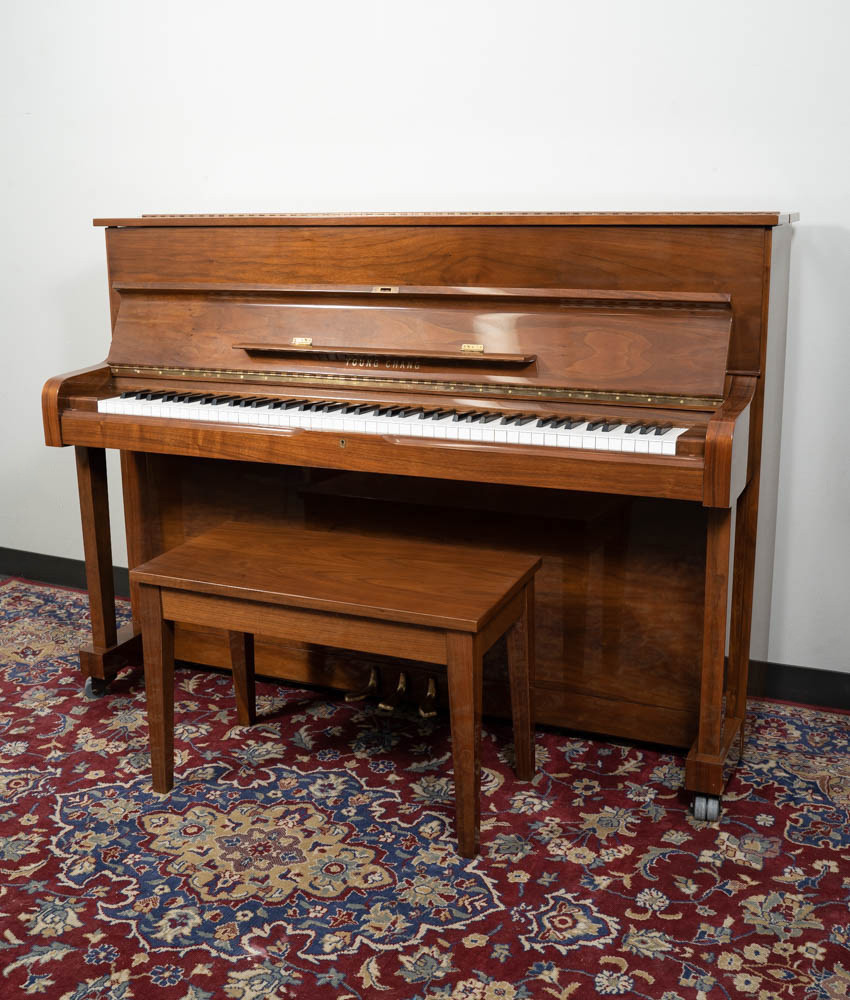 Young Chang 44 U-111 Upright Piano Polished Walnut